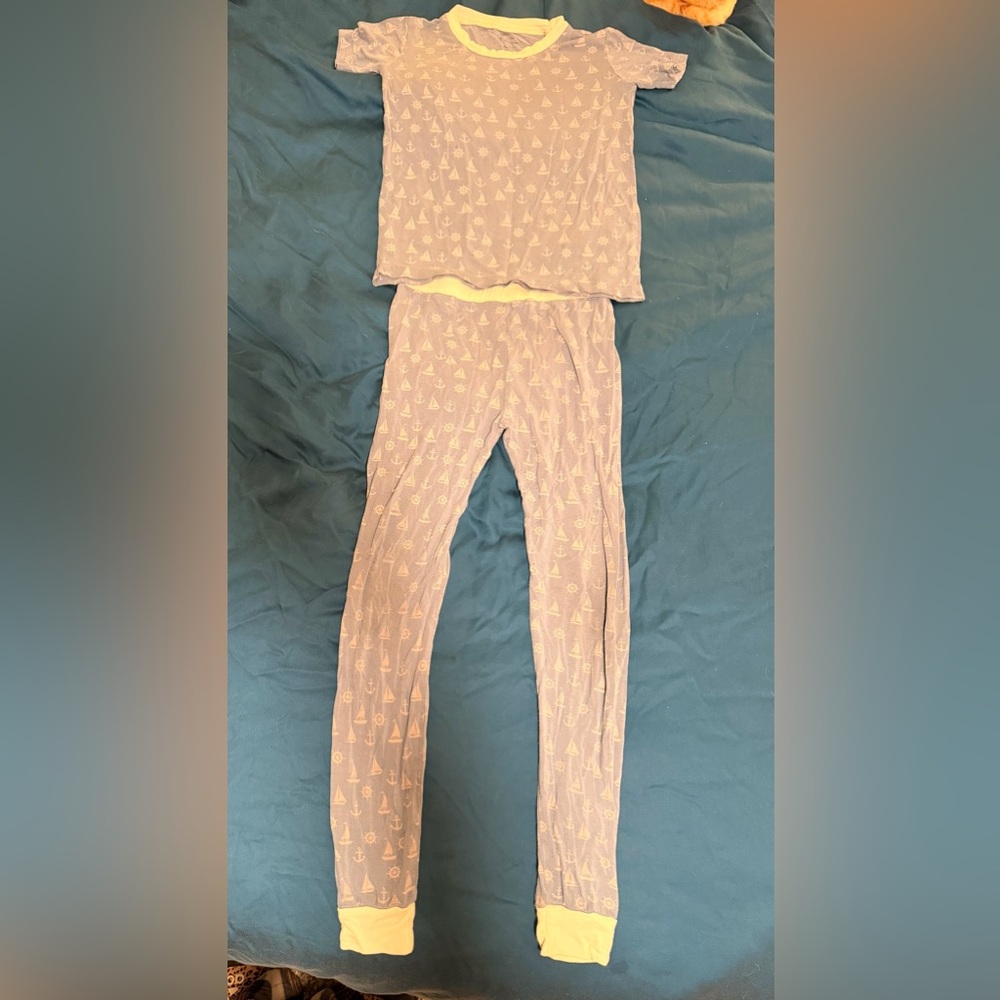 Emerson Nautical Print Pajama Set, Sz 6-7
